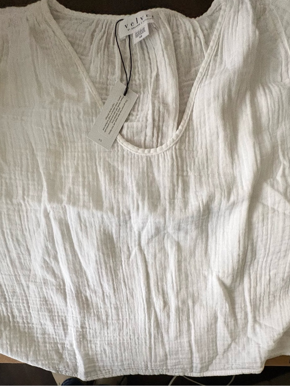 Velvet by Graham & Spencer Cream Gauze Tank Top